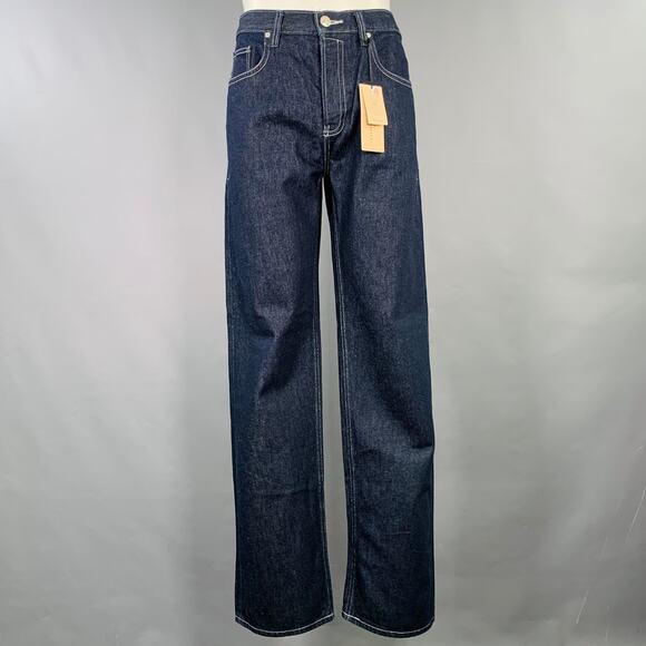 SCOTCH AND SODA 33 The Vert Blue Indigo Contrast Stitch Organic Cotton Jeans - Picture 1 of 10
